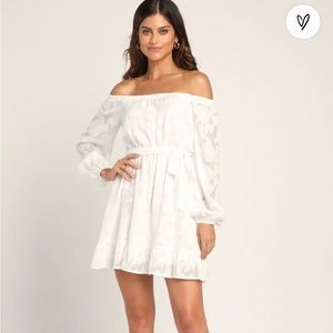 Lulus White Floral Off-the-Shoulder Dress